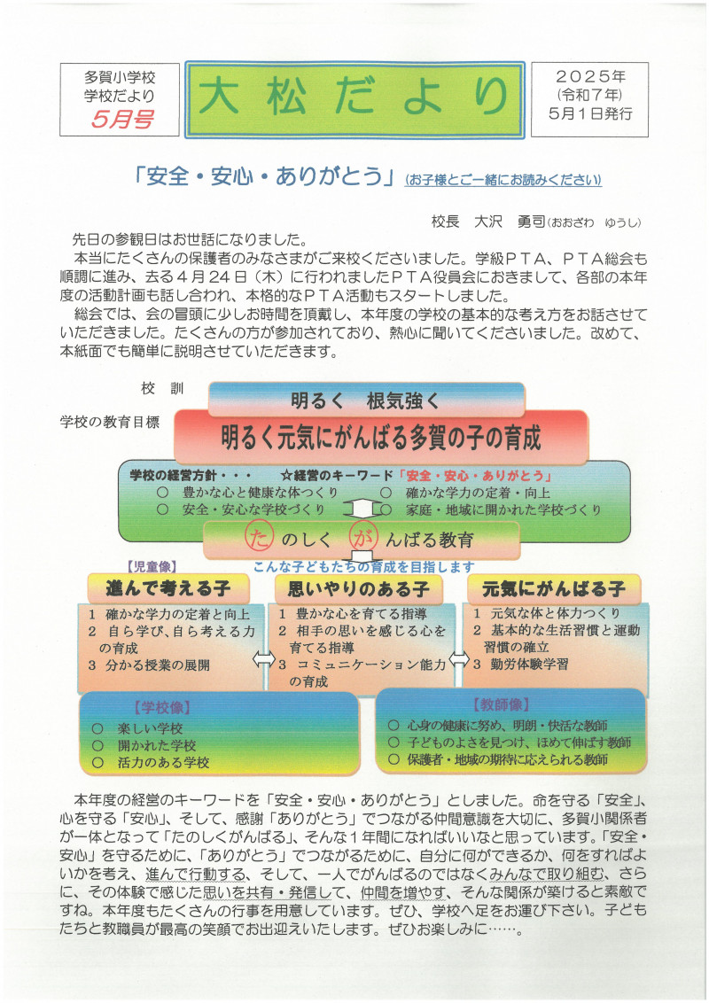 学校だより５月表